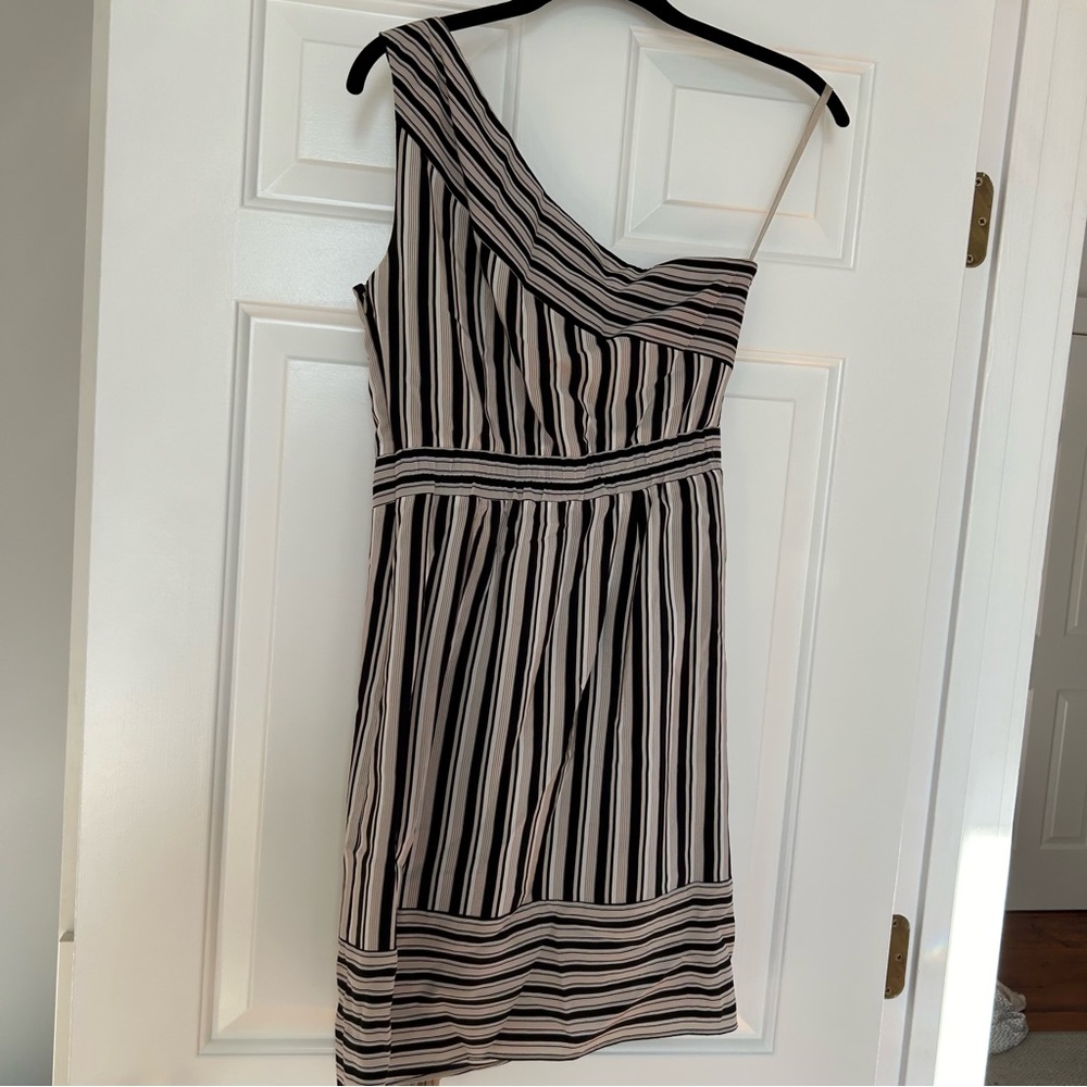BCBG Max Azria asymmetrical one shoulder striped mini dress XS - Picture 2 of 4